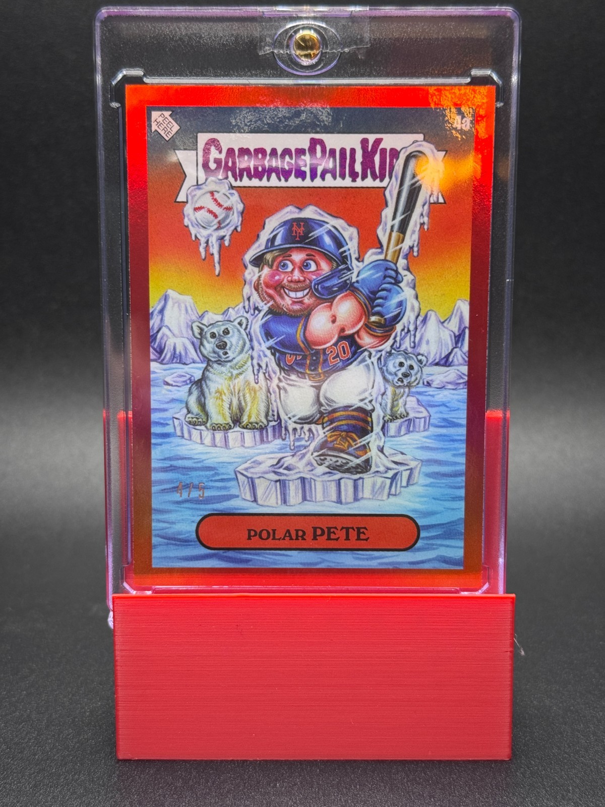 Topps 2023 GPK X MLB Series 3 #4a Polar Pete Alonso 4/5 Red Foil