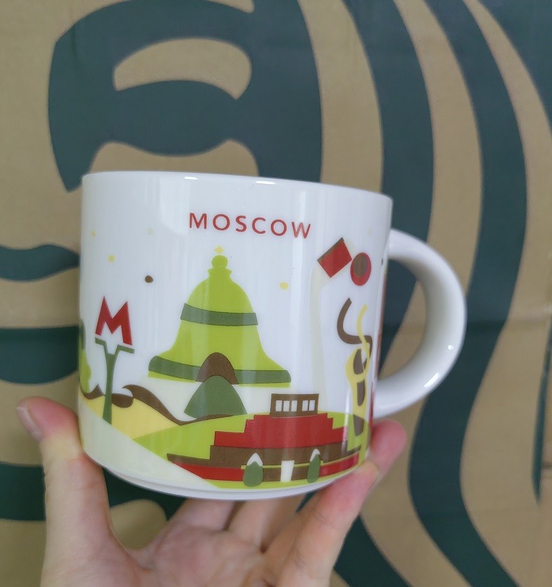 Starbucks Moscow Russia City Mug 14oz Ceramic Coffee Cup Collectible Souvenir