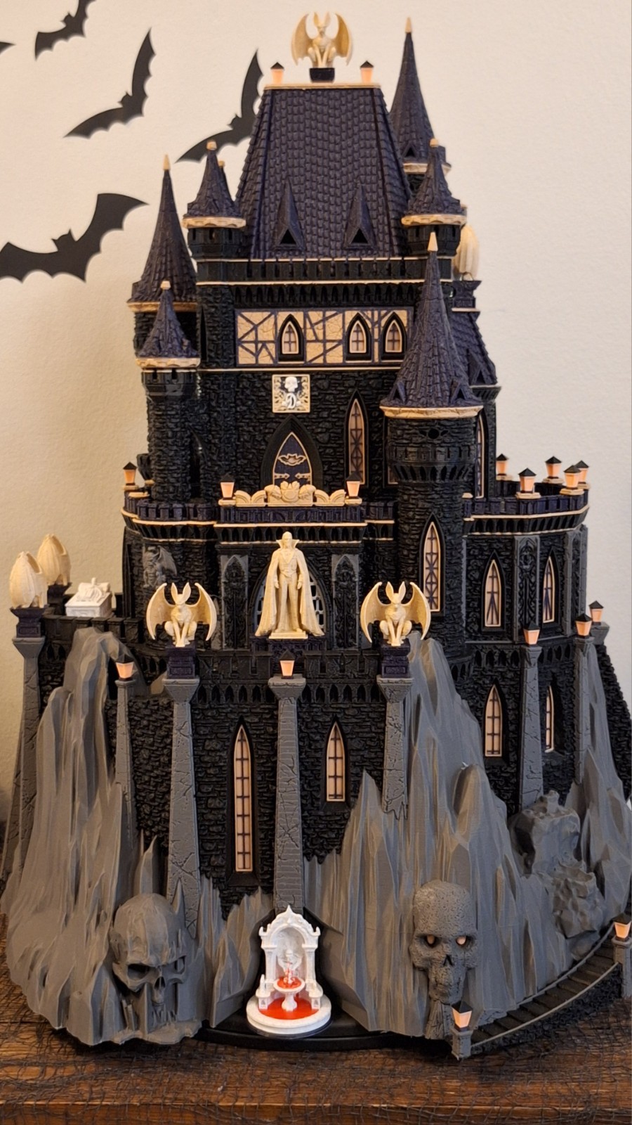 DRACULA'S CASTLE: 3D Printed Gothic Halloween Village Lighted Decor - 21