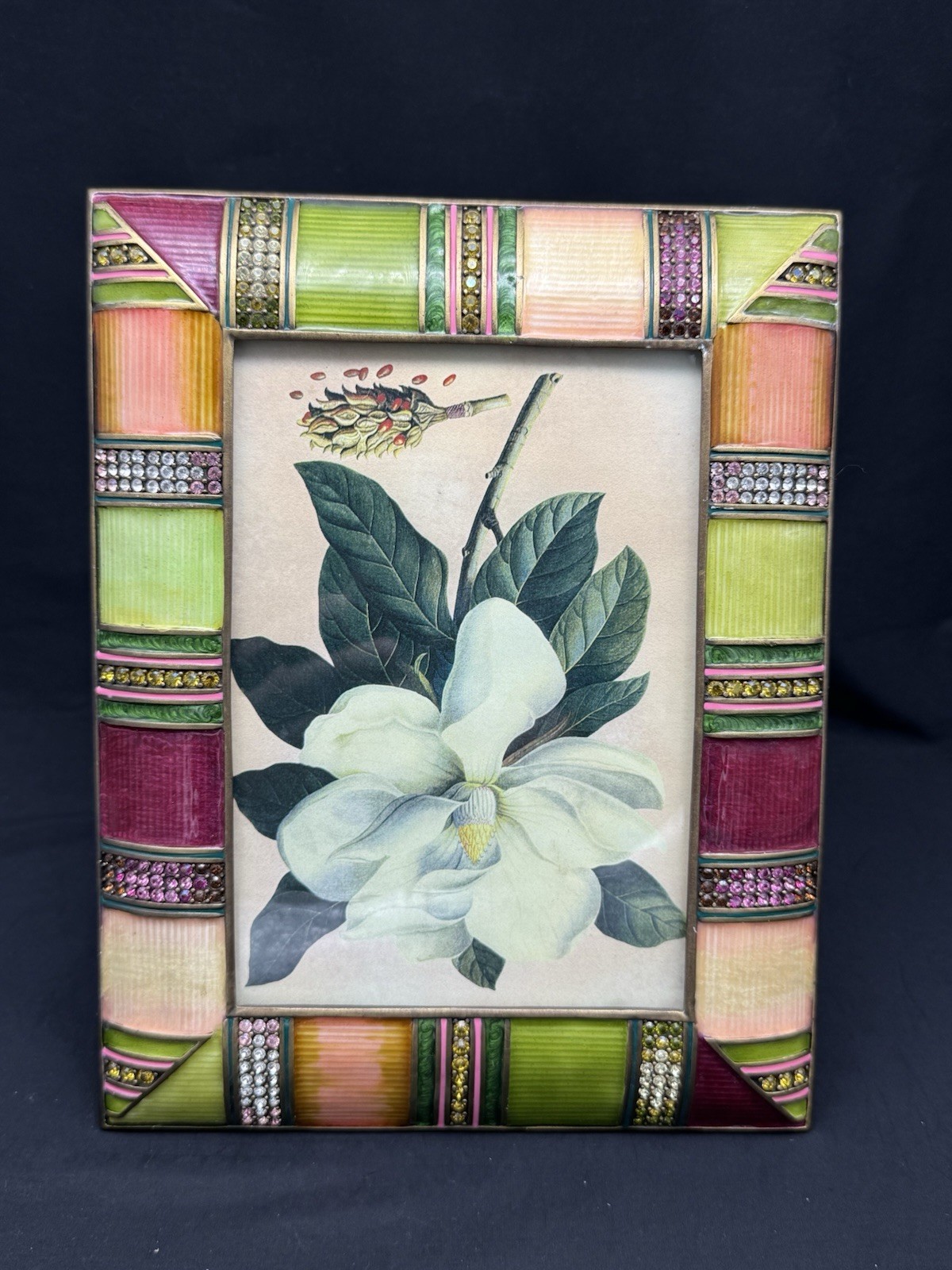 JAY STRONGWATER Swarovski Crystals Enamel Frame, 9 1/4\