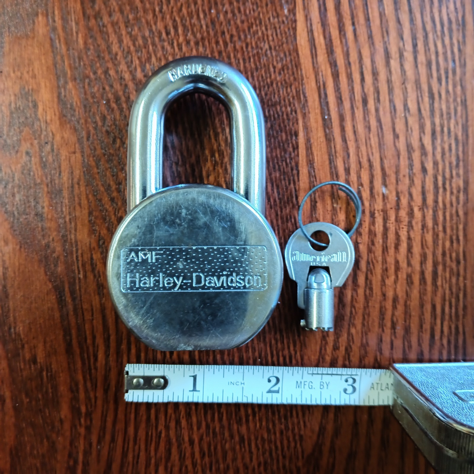 Harley-Davidson AMF HARDENED Vintage Padlock With Original Key - Works Great - #