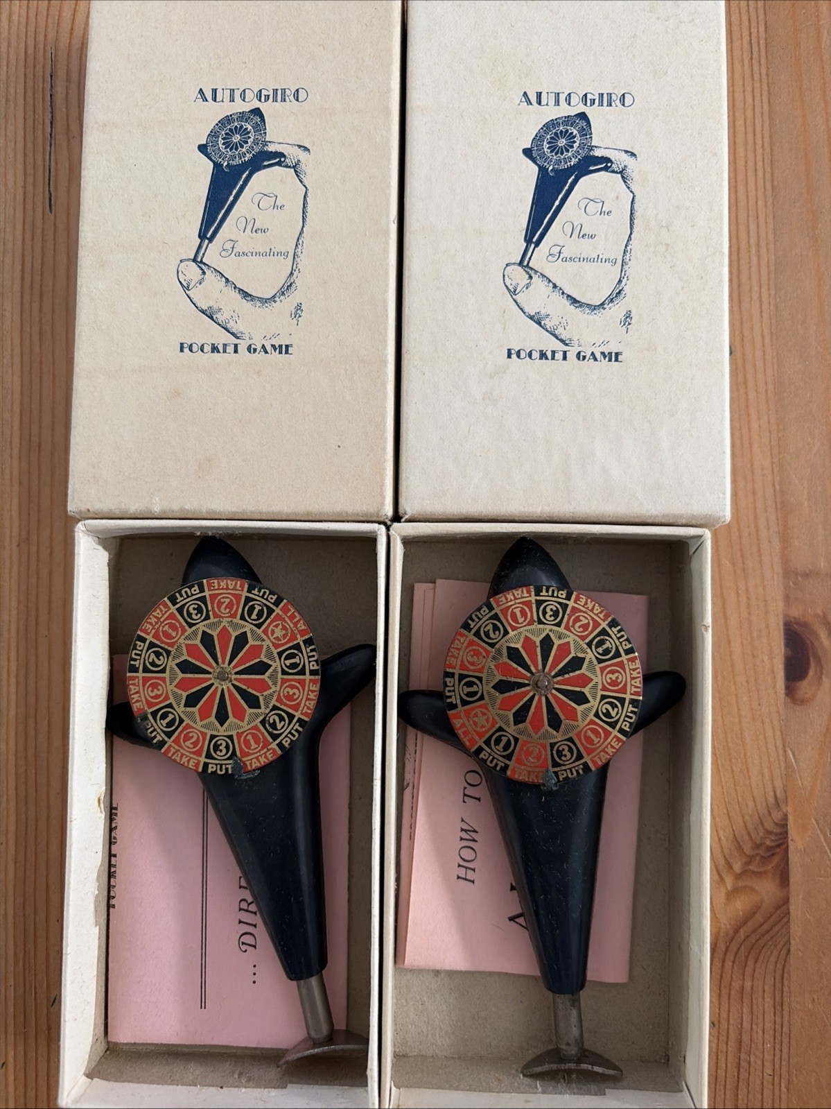 Rare Autogiro Pocket Roulette Spinning Wheel Gambling Bakelite In Original Box