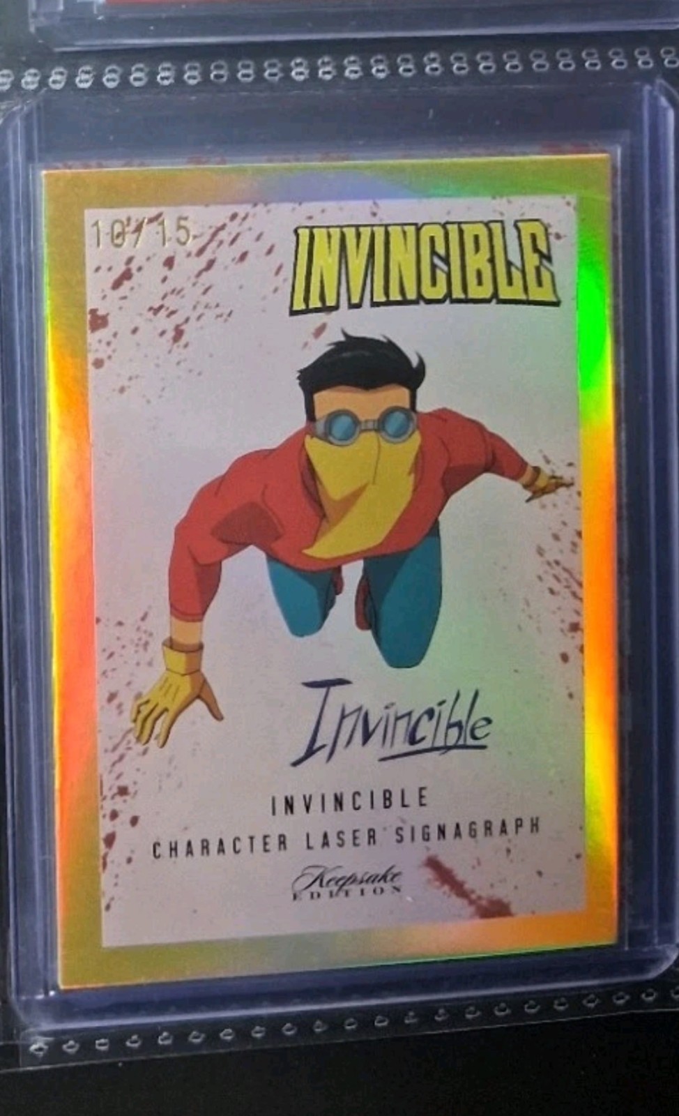 Invincible Keepsake Season 1  10/15 Zero Suite Mark Gold Laser Signagraph Card