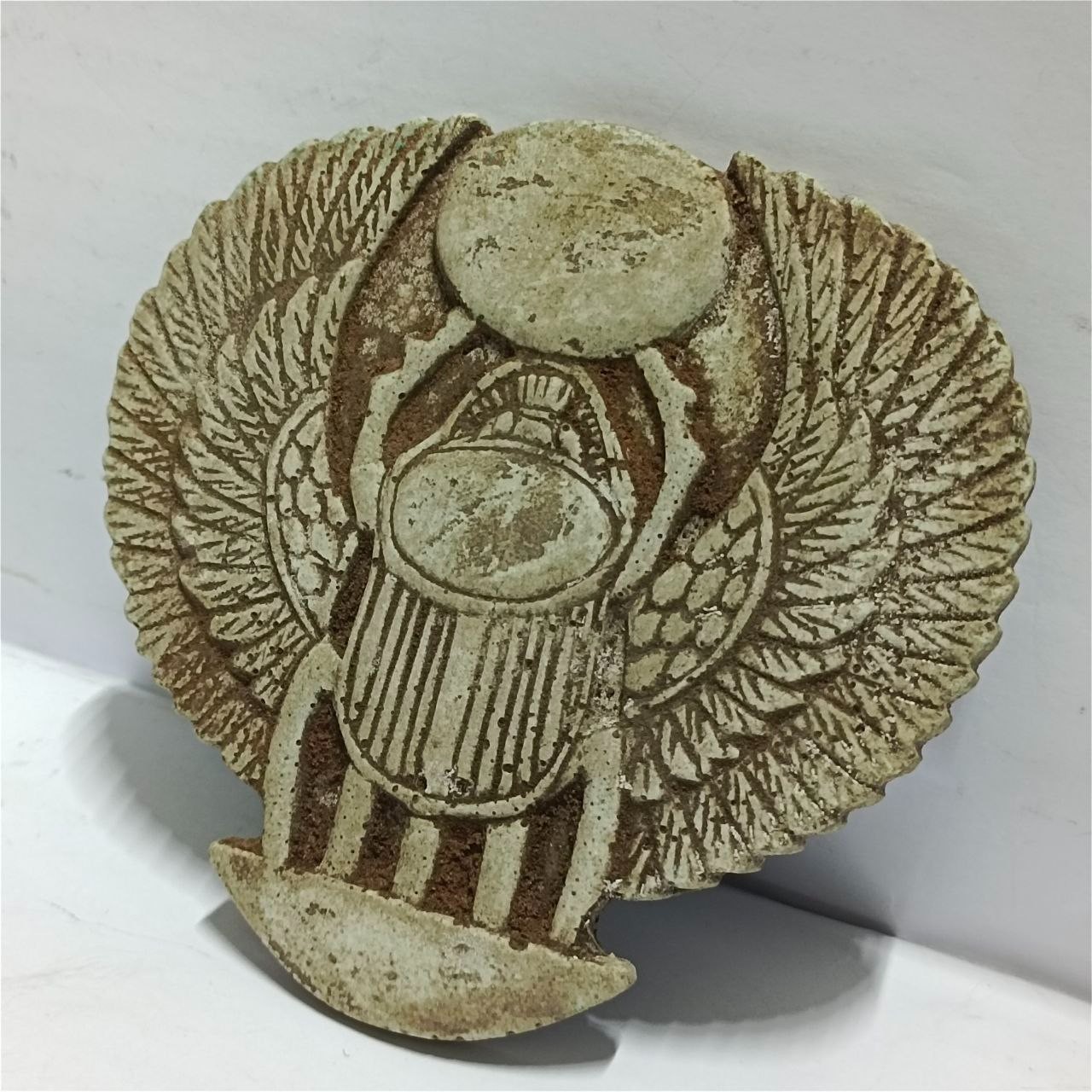 Egyptian Scarab Beetle Winged Relief Vintage Style Collectible Decor Piece Egyptian Scarab Beetle Winged Relief Vintage Style Collectible Decor Piece