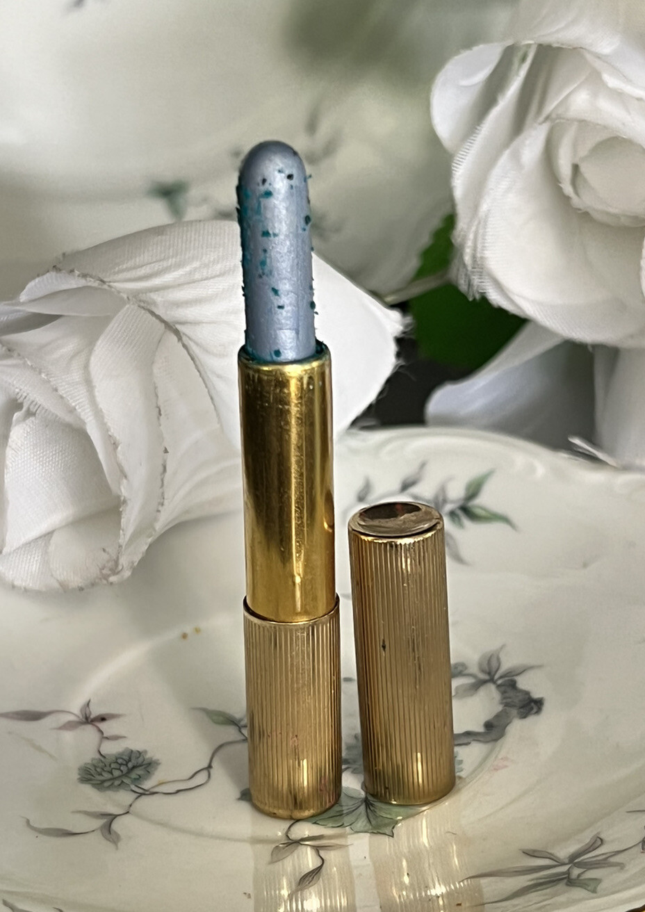 VINTAGE DU BARRY DUBARRY GOLD METAL EYE SHADOW STICK TUBE  BLUE SHIMMER NEW