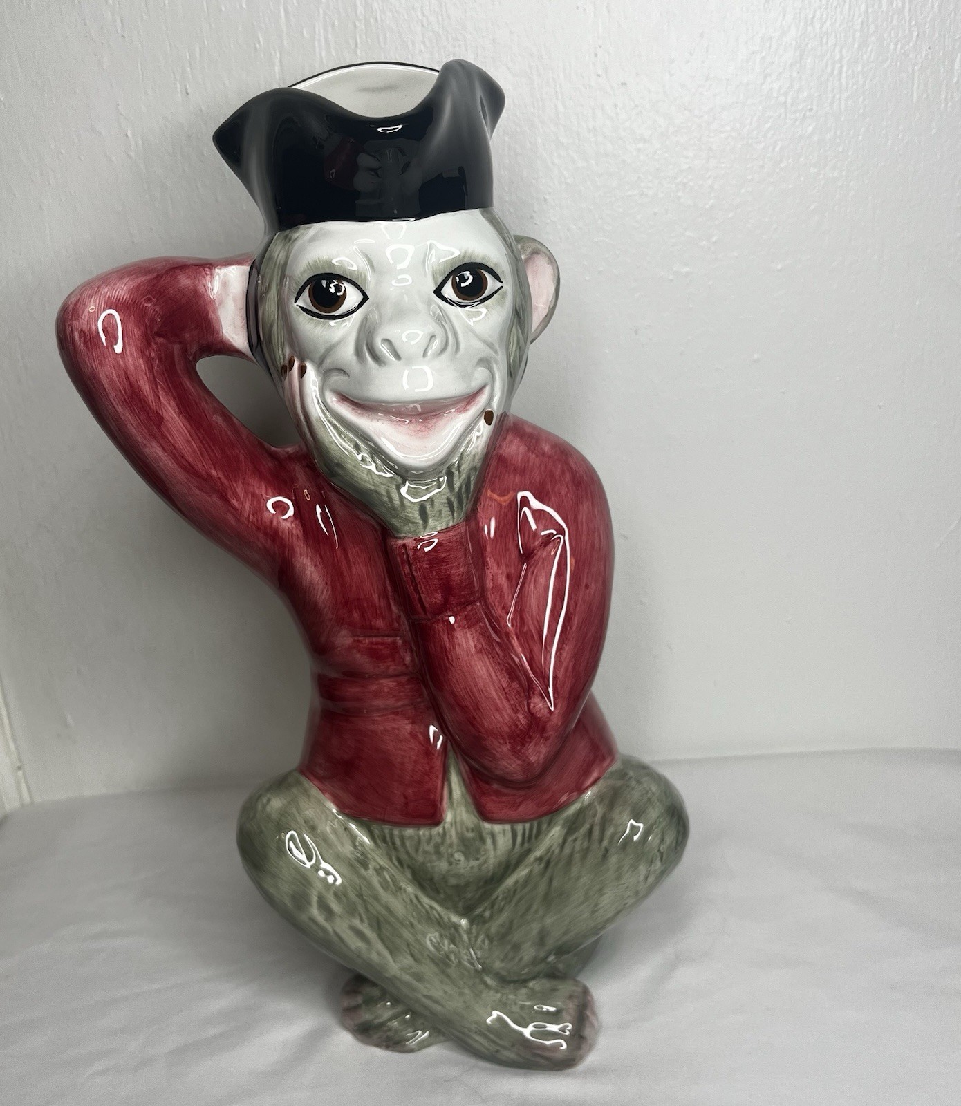 VTG Milestone By Mottahedeh Hand Painted Monkey 12” Pitcher