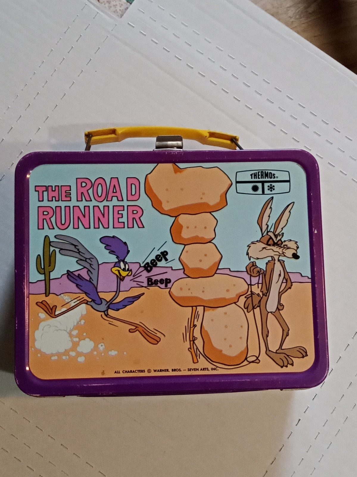  The Road Runner Lunchbox  Excellent Condition Thermos Good  1970 KST Purple 