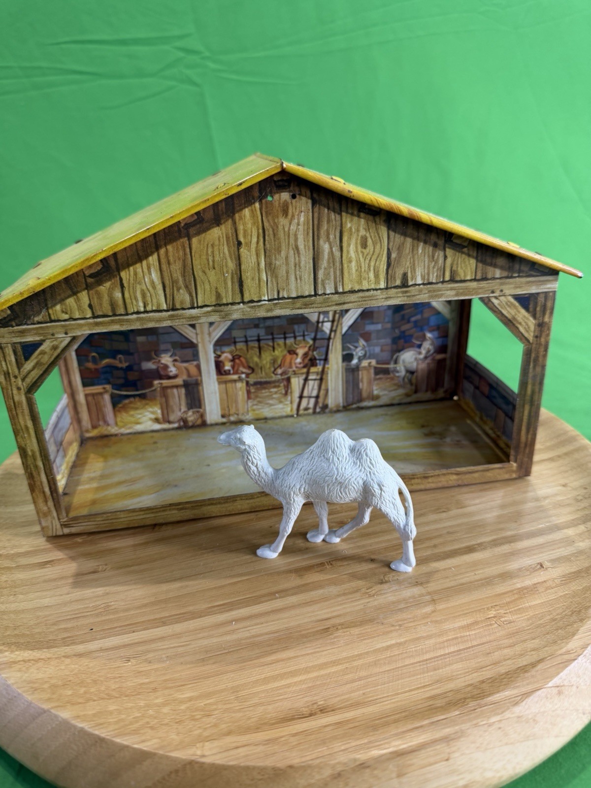 Vtg Marx Tin Litho Nativity Stable 50’s Incomplete