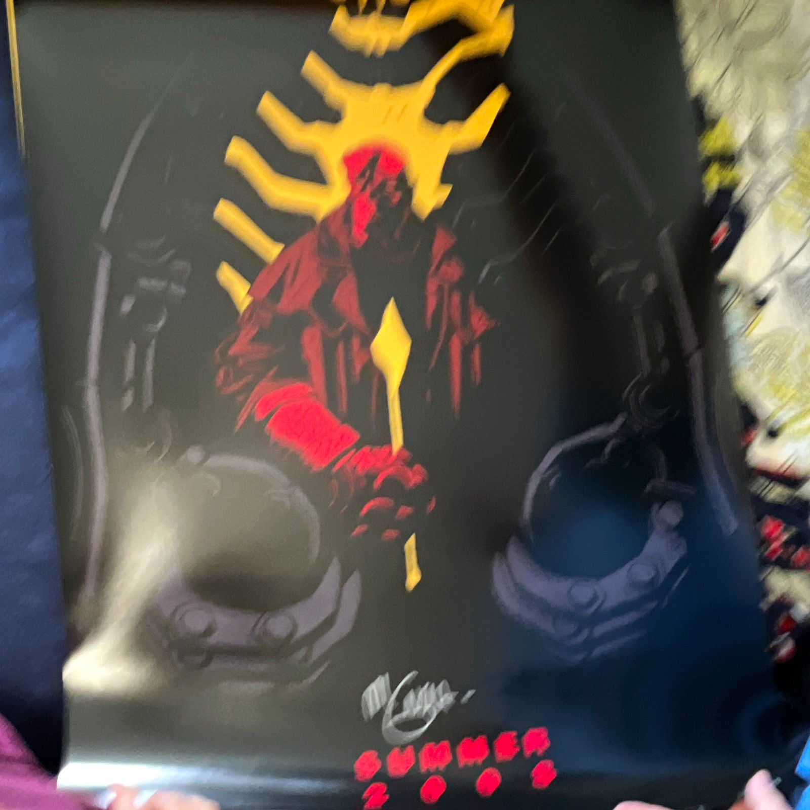 Hellboy Mike Mignola Signed Poster Print Summer 2008 Single Piece Hellboy Mike Mignola Signed Poster Print Summer 2008 Single Piece