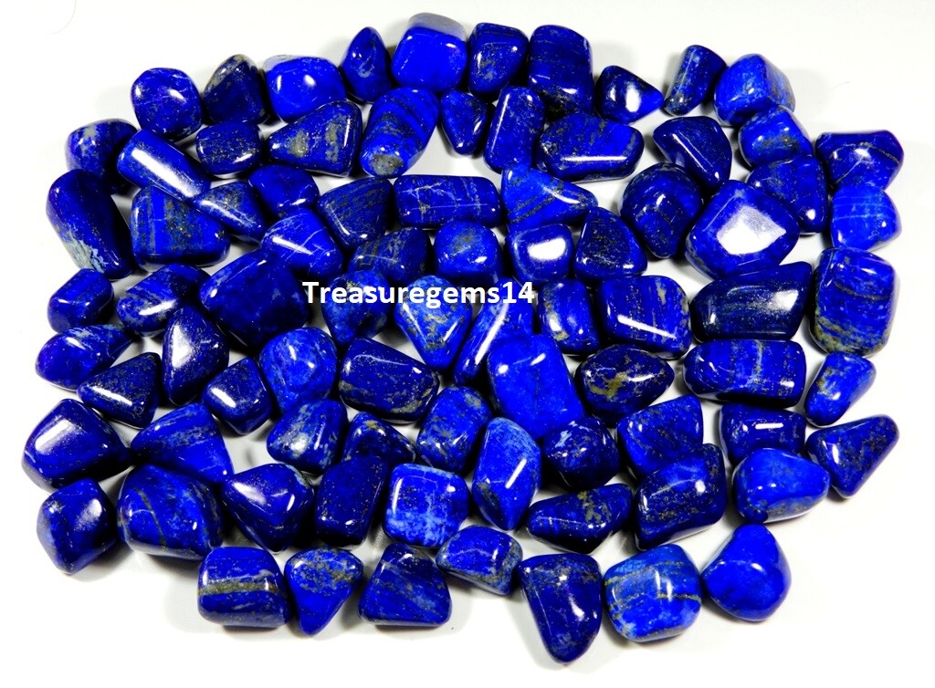 1000Crt 100% NATURAL BLUE LAPIS LAZULI POLISH TUMBLED HOME GARDEN DECOR GEMSTONE