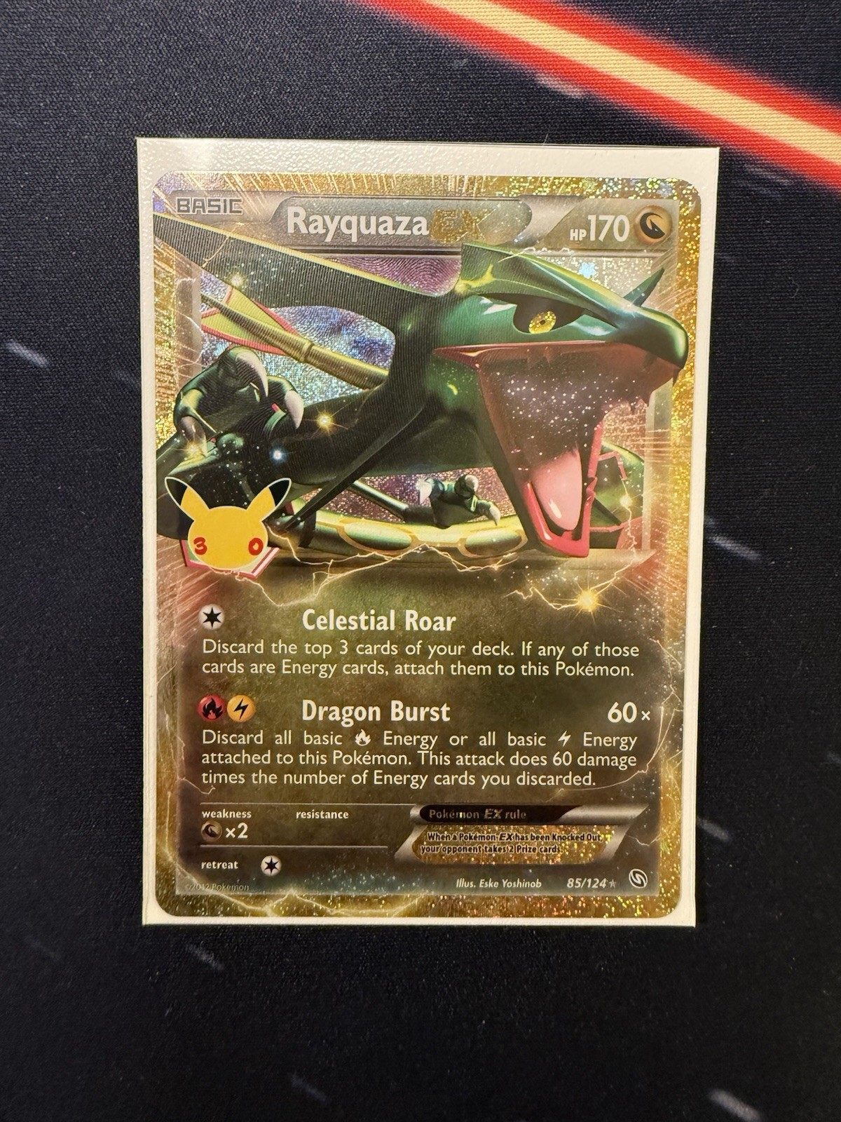 Pokemon 30th Anniversary Rayquaza EX 85/124