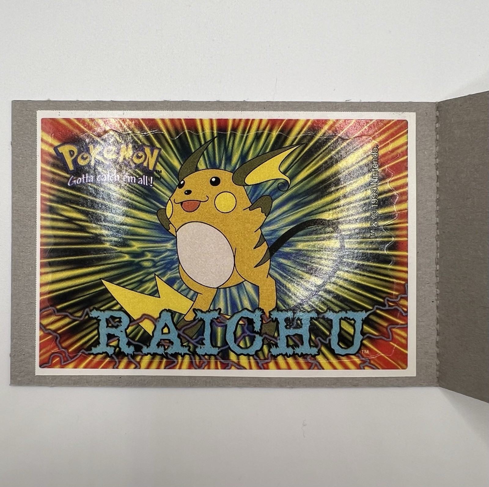 Pokémon Raichu Vending Machine Sticker Card 1999 A&A Global Industries #26