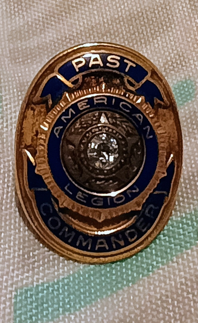 Vintage American Legion Past Post Commander Pin With Diamond 10k Gold 