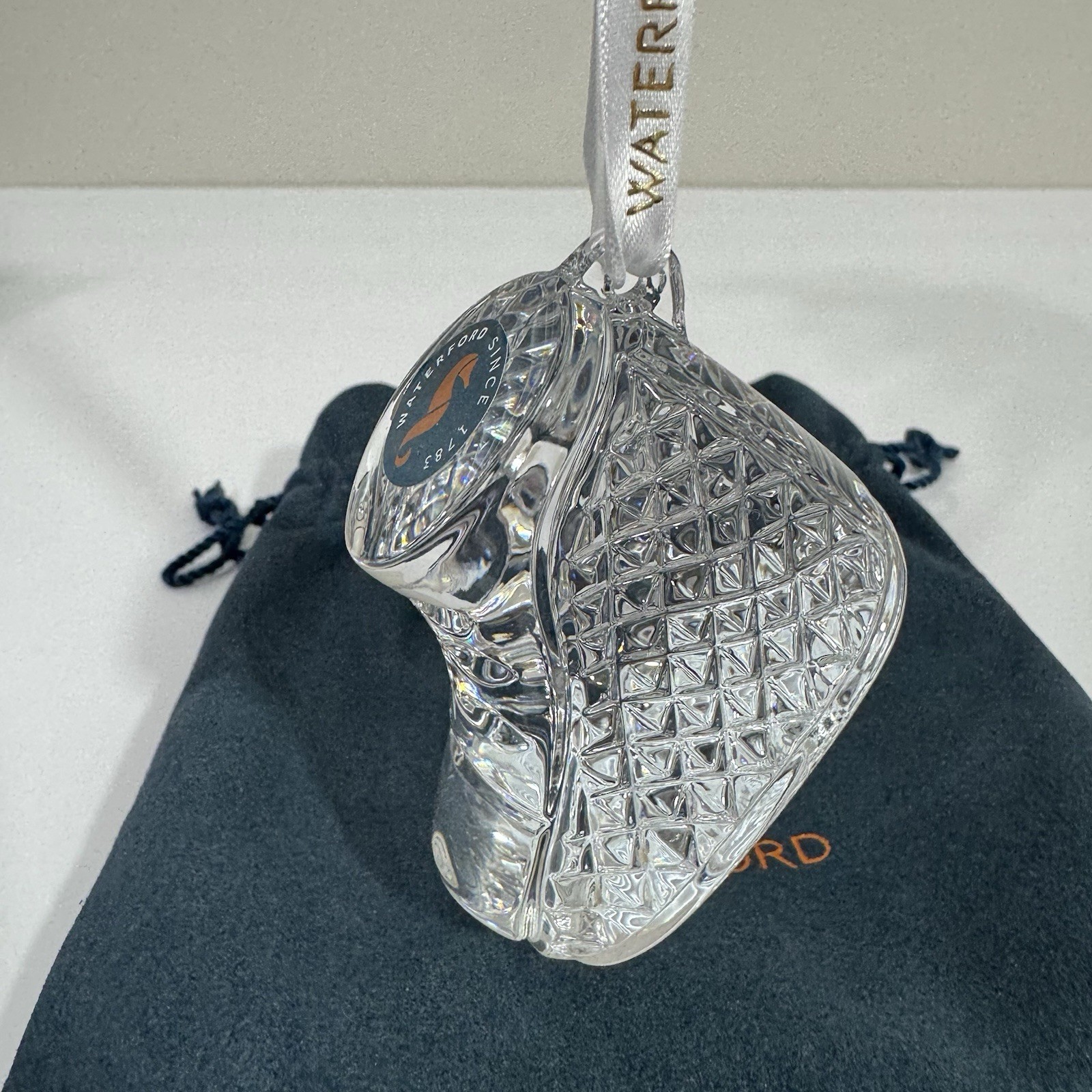 WATERFORD Crystal Boot Baby\'s First Christmas Ornament Baby Shoe 1062088