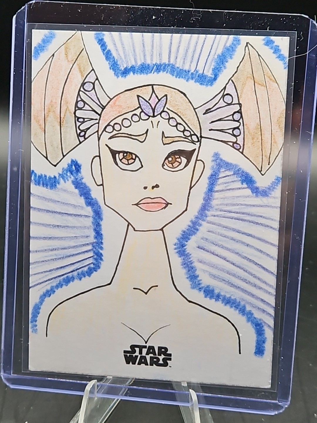 Topps Star Wars 2025 Chrome Padme Amidala Clone Wars Sketch 1/1 Khushi Mahajan