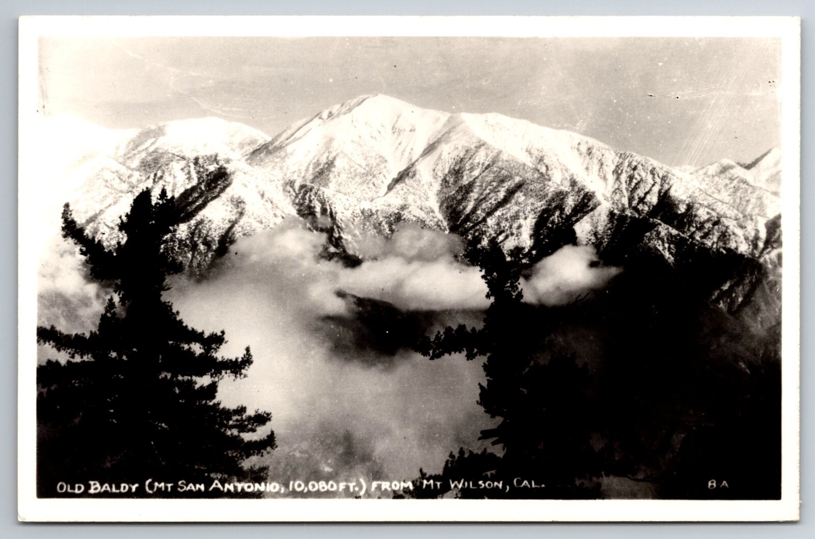 CA, Mt San Antonio, Old Baldy, Real Photo, RPPC, Vintage Postcard