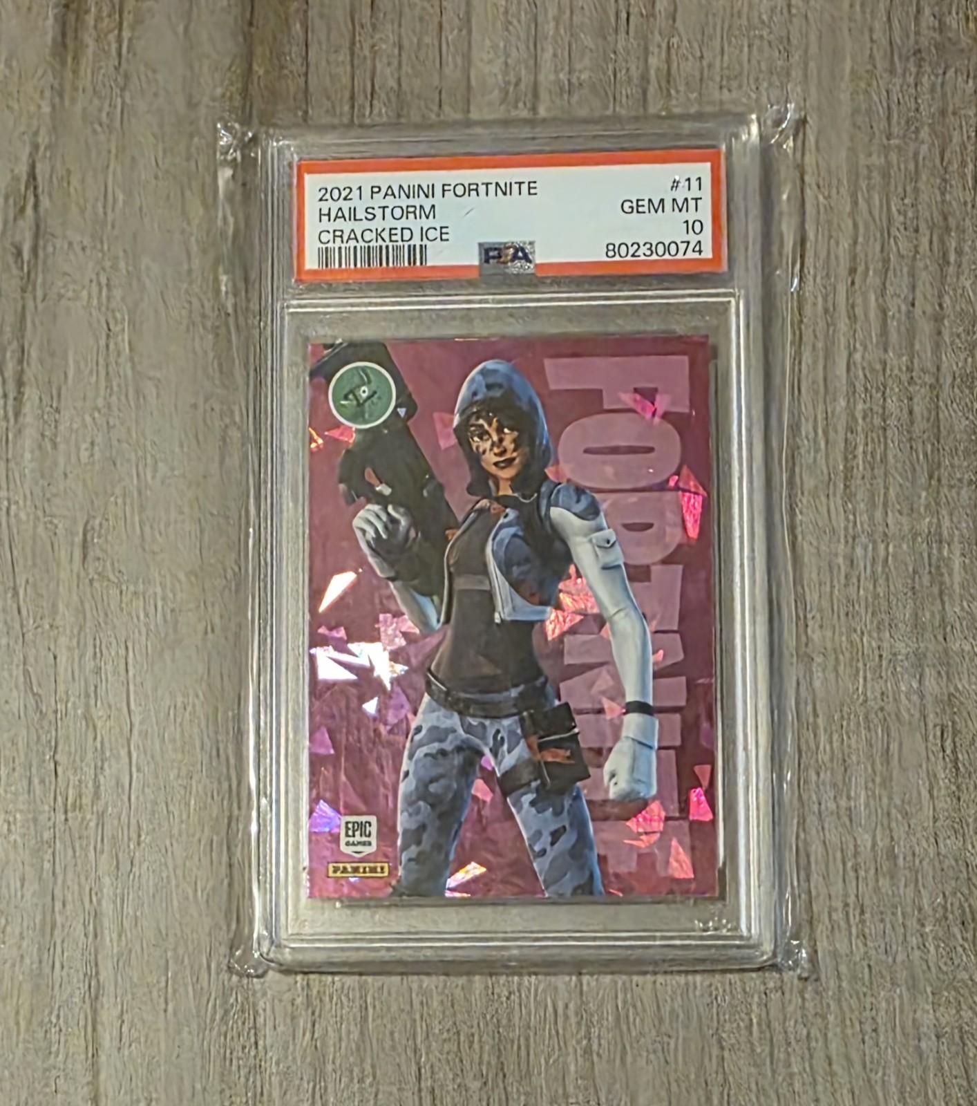 Panini 2021 Fortnite Hailstorm #11 Cracked Ice Parallel PSA 10 