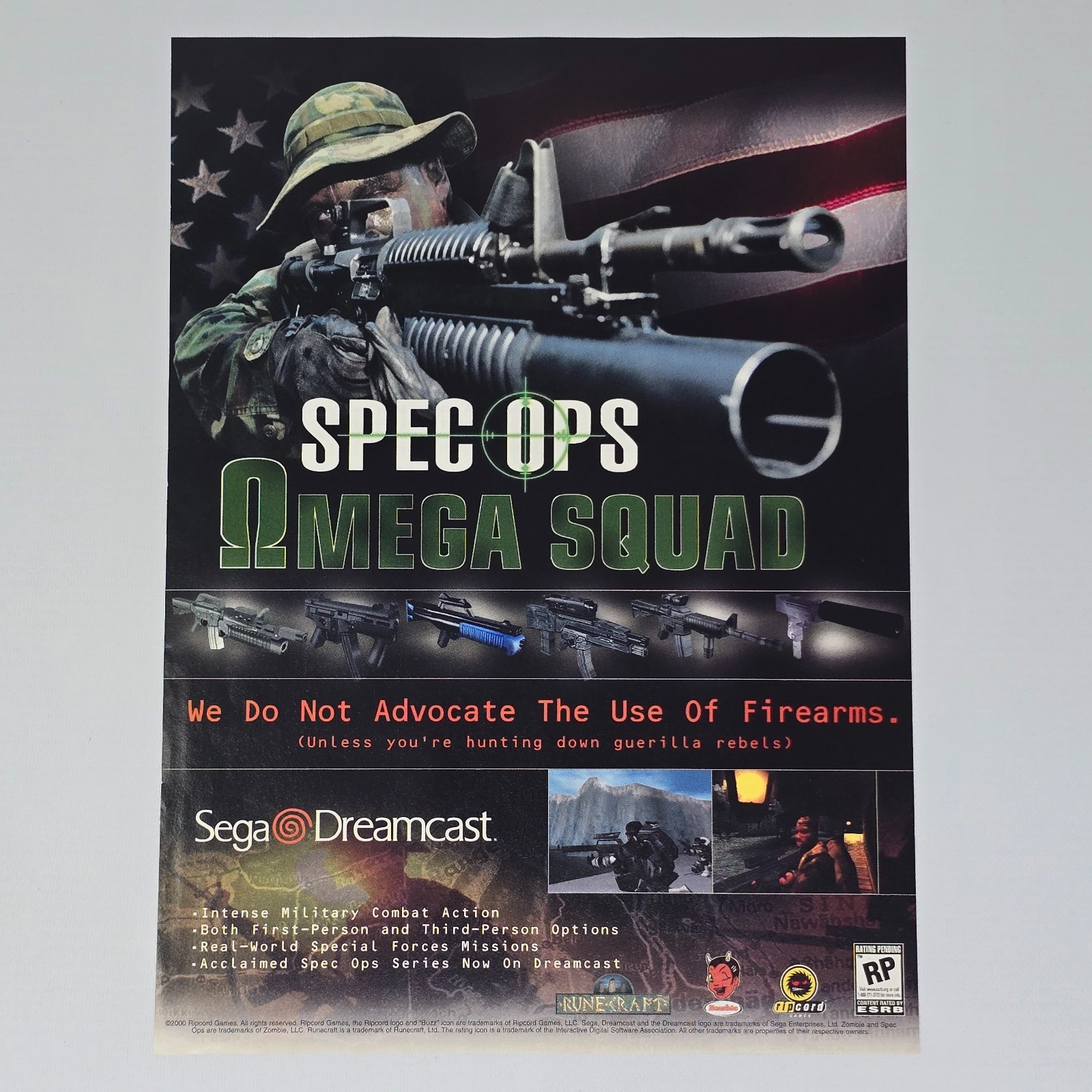 Spec Ops Omega Squad Sega Dreamcast Authentic Magazine Ad