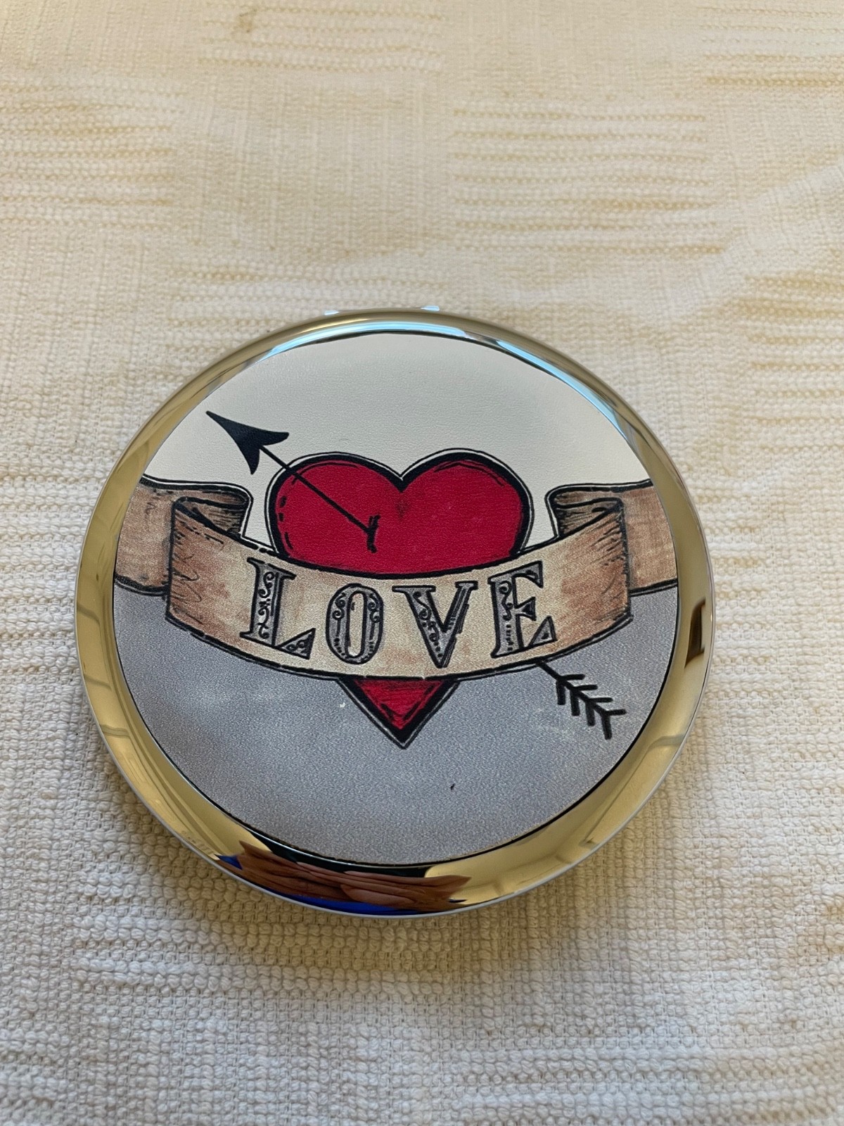 Brighton Love Dual Sided Silver Tone Compact Mirror