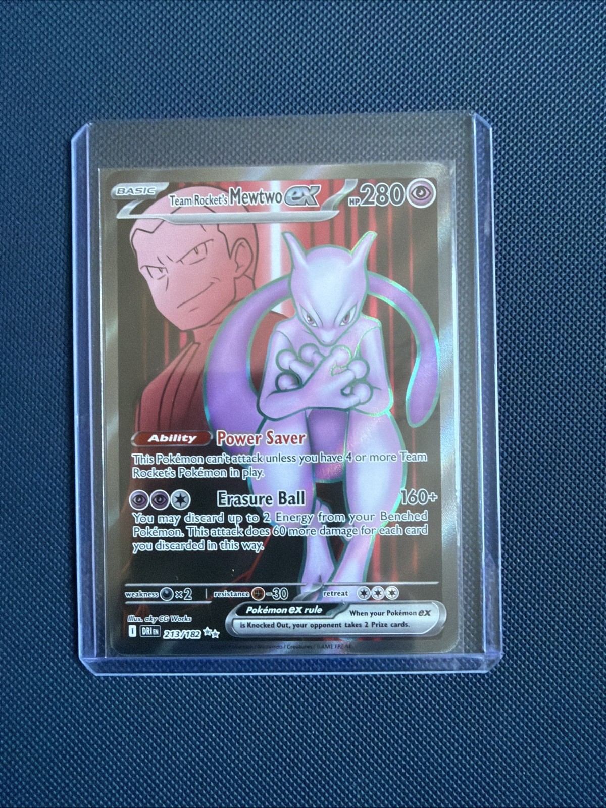 Pokémon TCG | Team Rocket\'s Mewtwo ex 213/182 | Destined Rivals | Full Art | NM