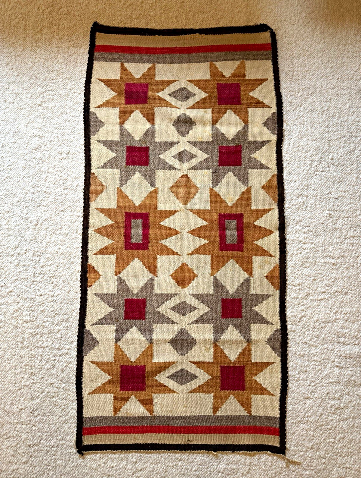 Southwestern Geometric Navajo rug 67”x32”