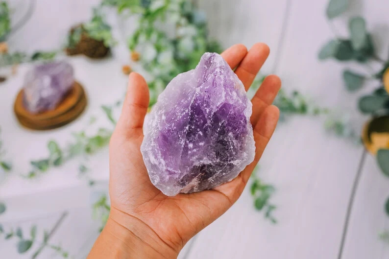LARGE Amethyst Crystal Chunks, Rough Natural Healing Raw Lapidary Stones