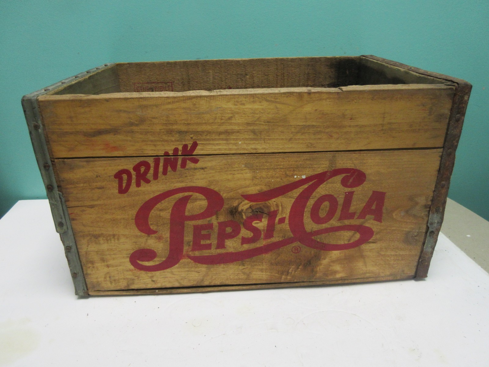 Large Vintage Pepsi Cola Wood Soda Pop Bottle Case Crate Wooden Box Co Minnesota