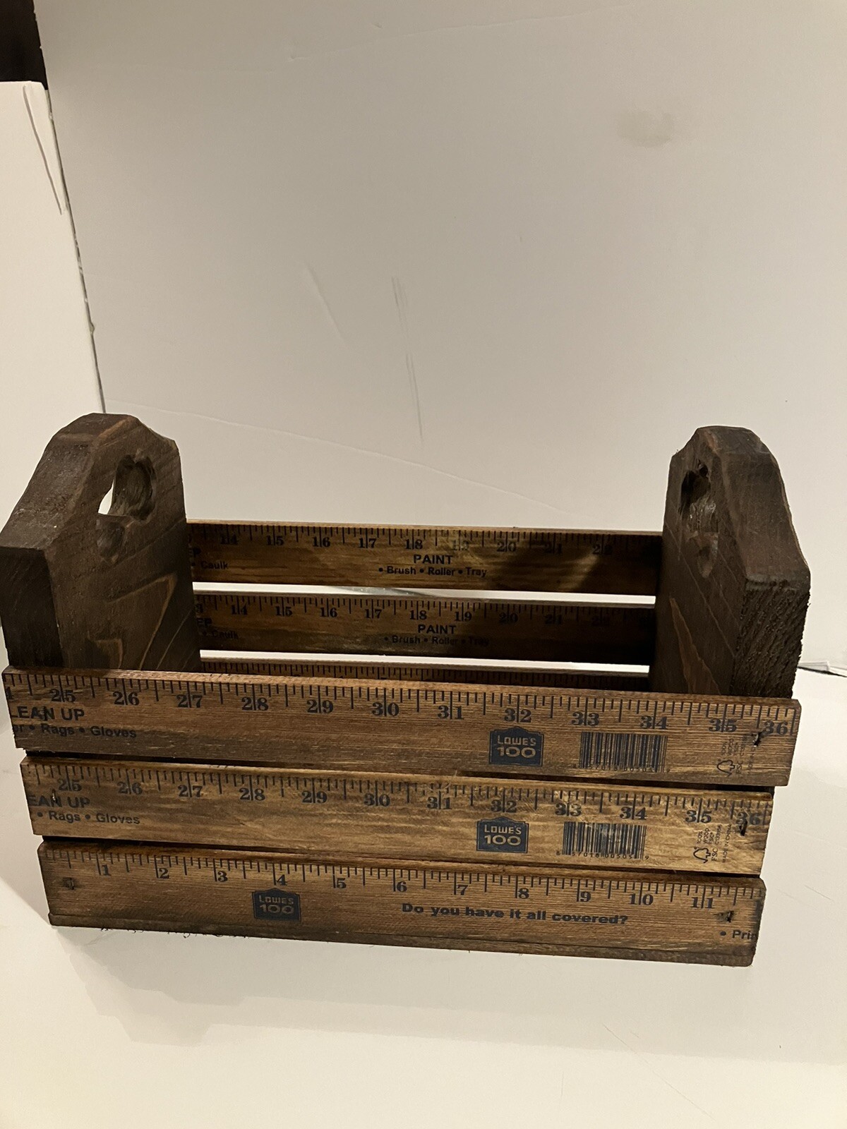 Homemade Wooden Ruler vintage Basket