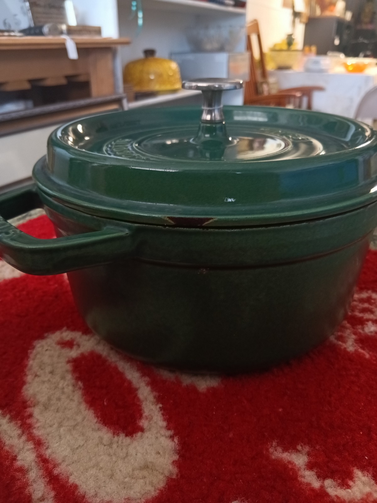 Staub Cast Iron  4-Qt. Round Dutch Oven  Basil -Made in France