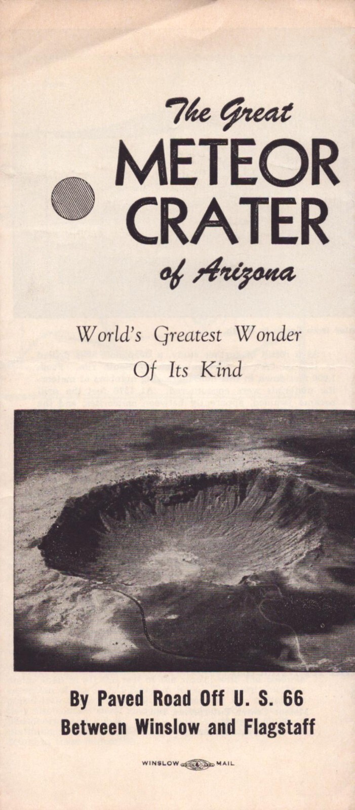 Vintage 1950\'s Arizona Meteor Crater Brochure