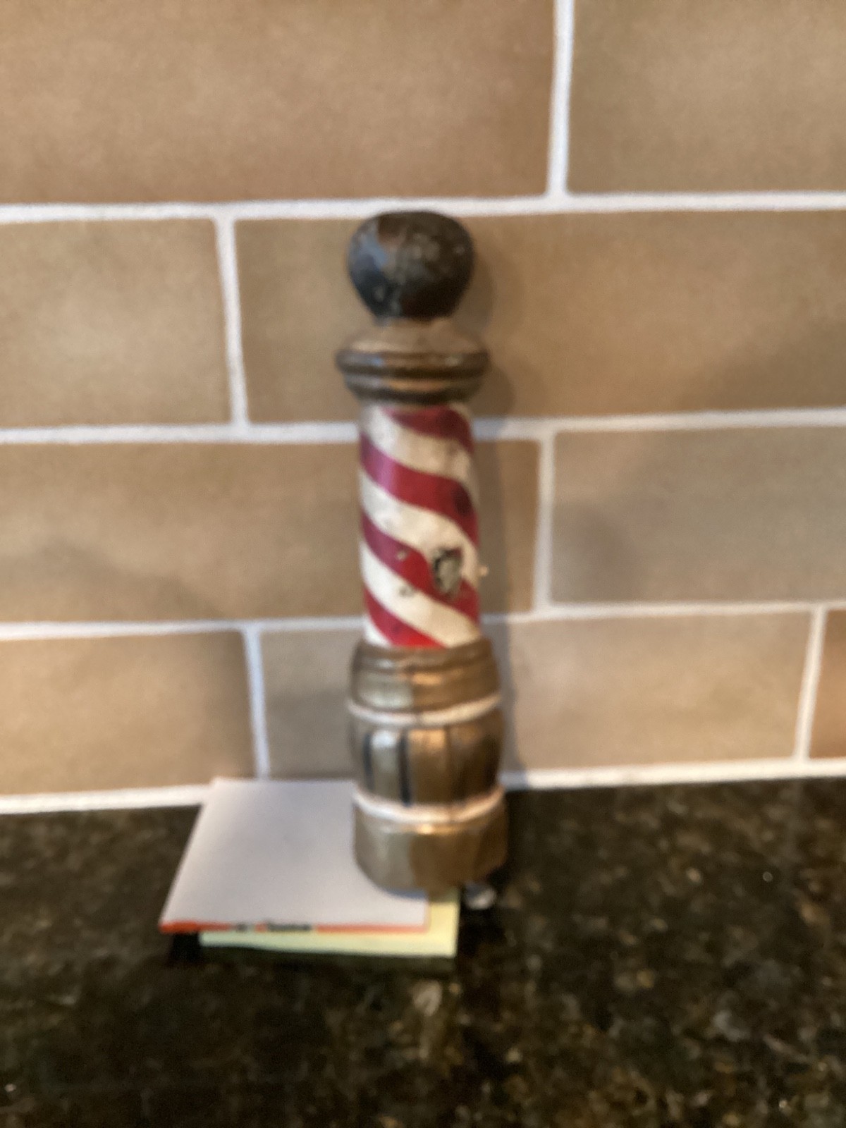 Vintage 1959 PABST BARBERSHOP QUARTET METAL  BARBER POLE ONLY