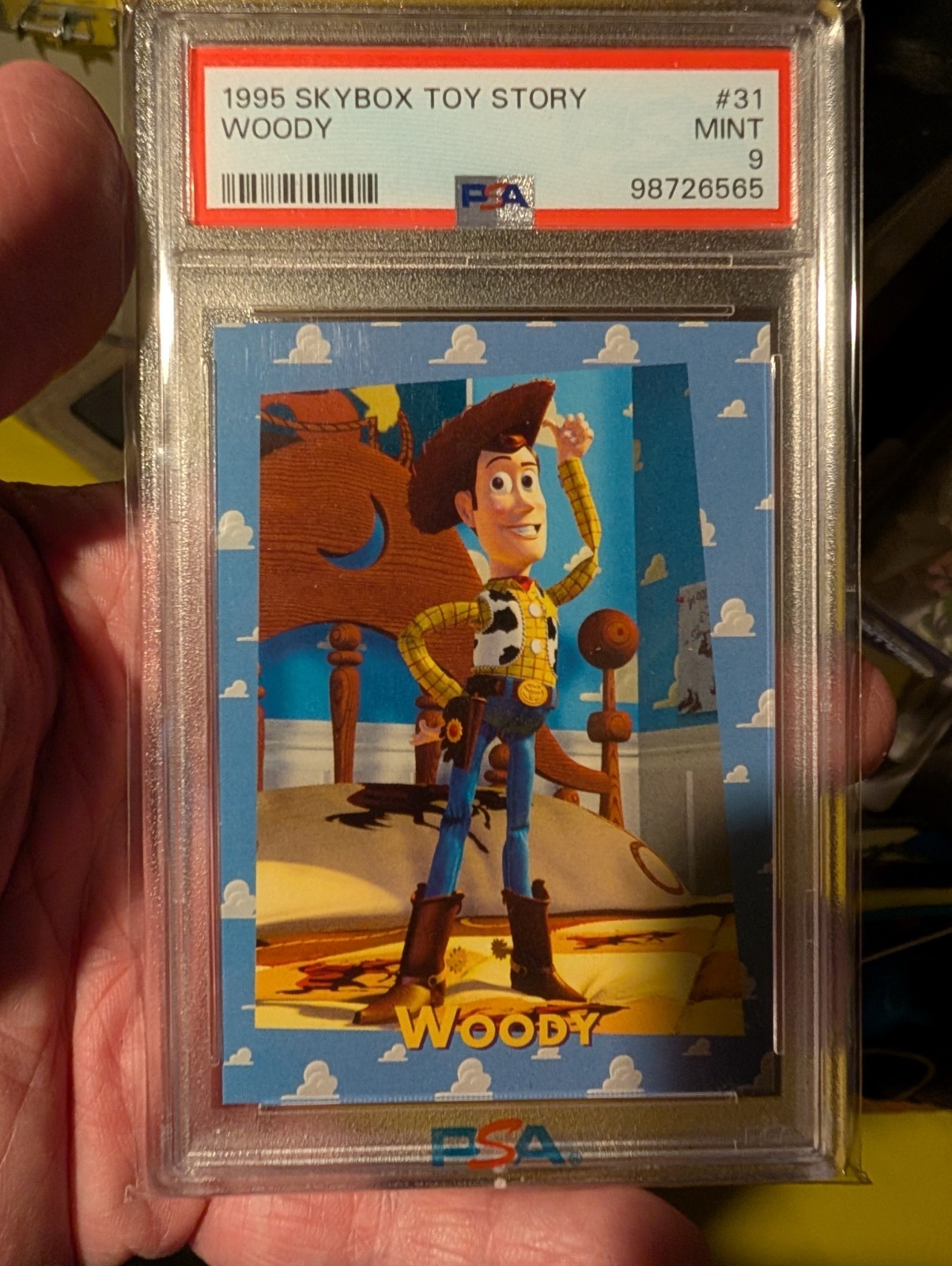 1995 Skybox TOY STORY Disney #31 Woody Rookie RC PSA 9