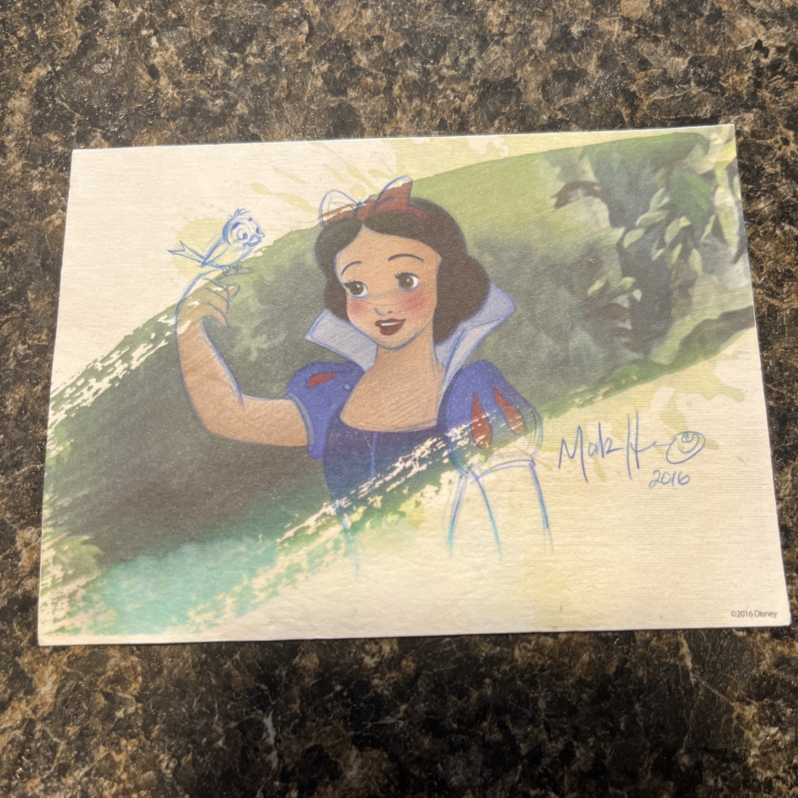Original 2016 Sketch Of Snow White By Disney Animator  Mark Henn