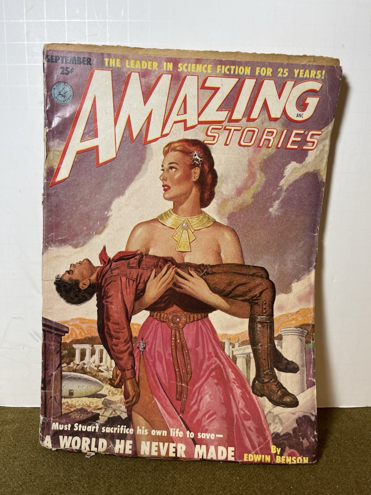 Amazing Stories Pulp Sept 1951 Risqué Cover 
