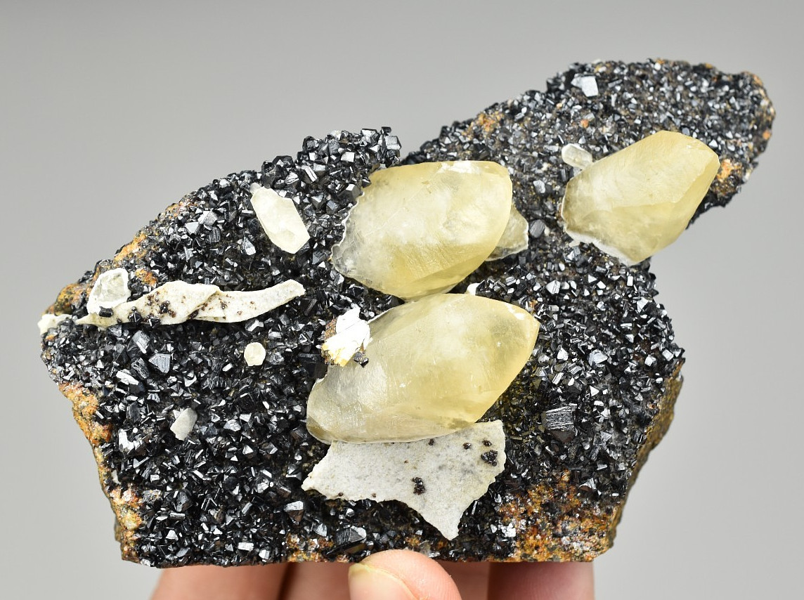 Calcite on Sphalerite - Picher, Oklahoma