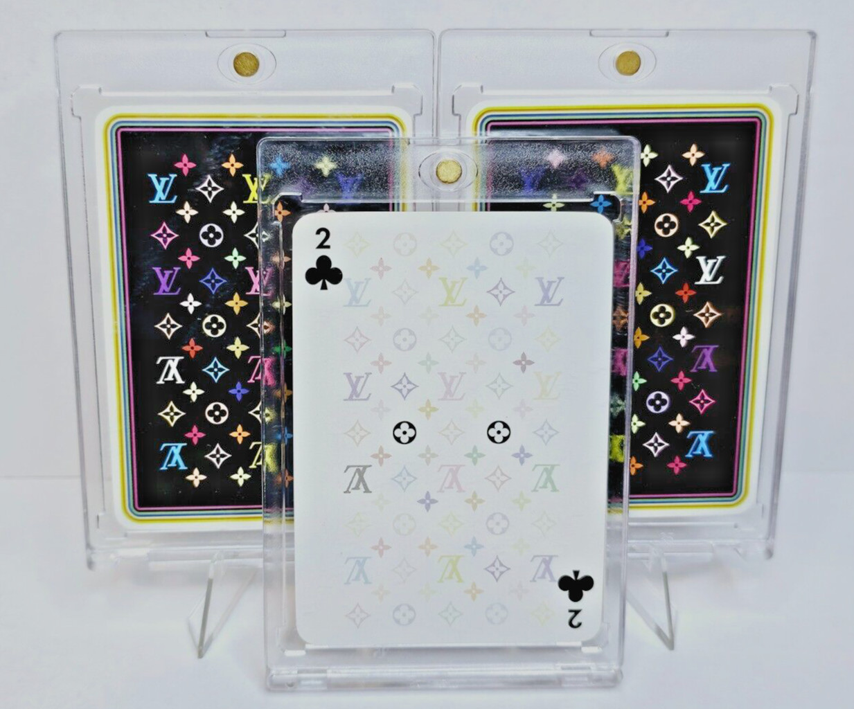 Louis Vuitton LV Lot of 3 Murakami Monogram Playing Cards with Stands and COAs