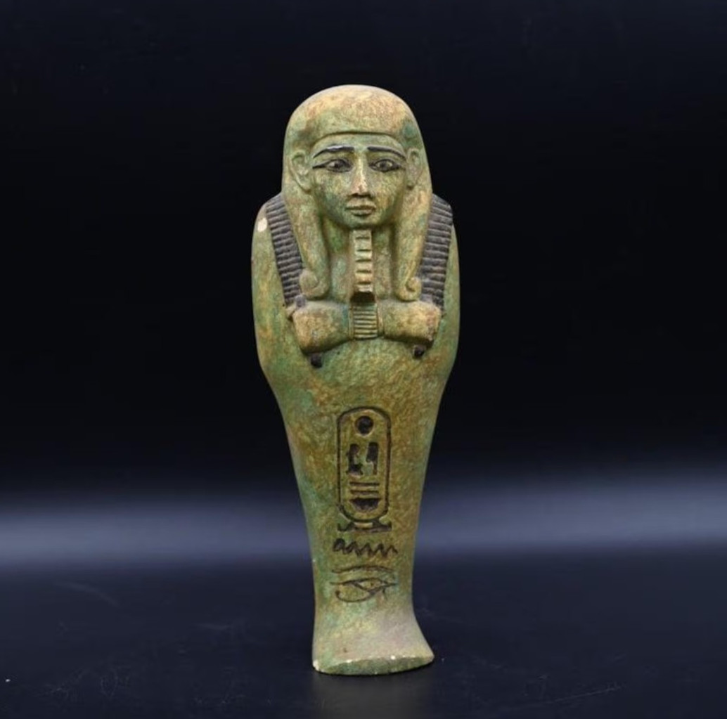 Authentic Ancient Egyptian Antiquities Ushabti Green Stone Statue Egyptian BC