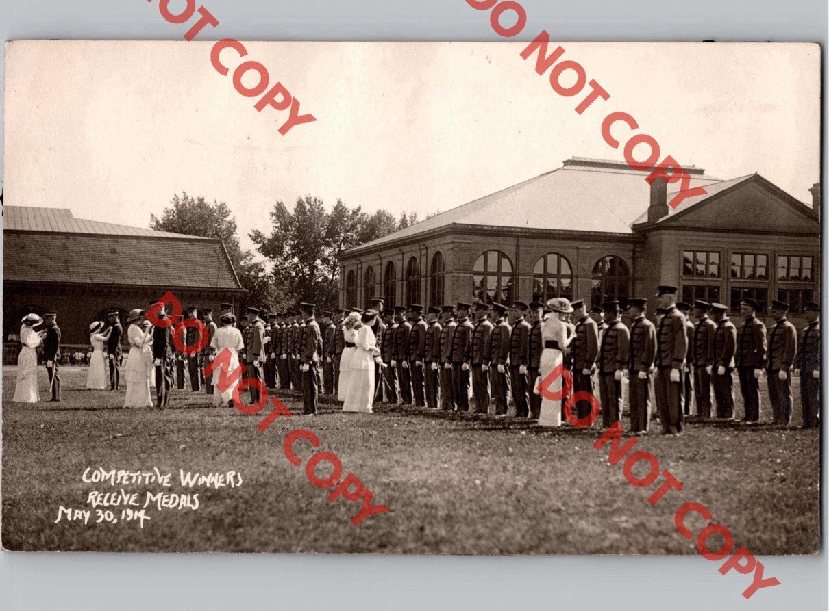 WOW 1914 Military Day At University Illinois Champaign County IL RPPC Real Photo