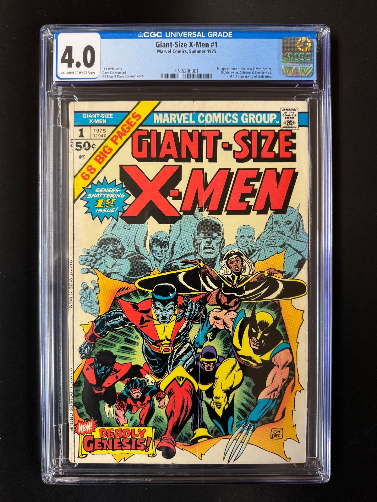 GIANT SIZE X-MEN #1   CGC 4.0  1st New X-men - EXCEL Regis/Col/Glo- NEW CGC Case