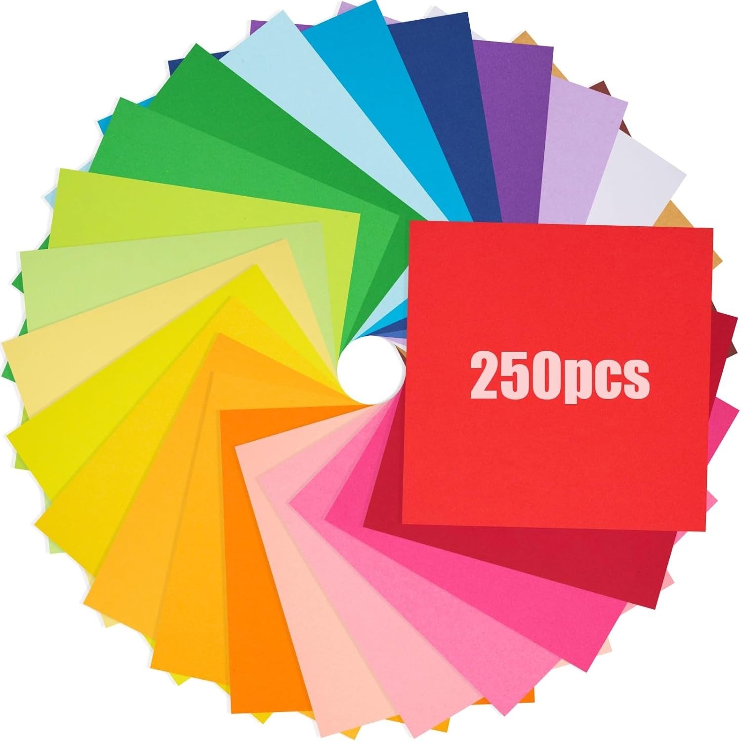 Koogel 250 Sheets Origami Paper Double Sided Color, 6 x 6 Inch/ 80gsm Multi 