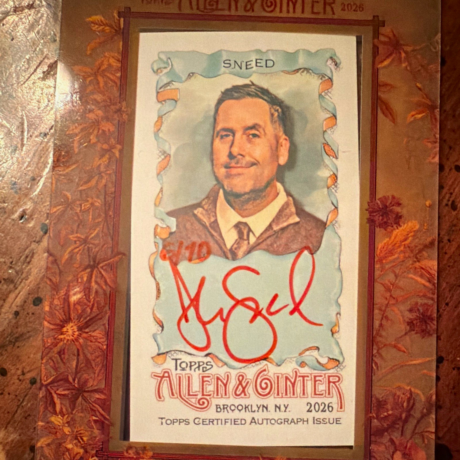 Topps 2026 Allen & Ginter Josh Sneed MA-SN  Auto Card red ink 6/10