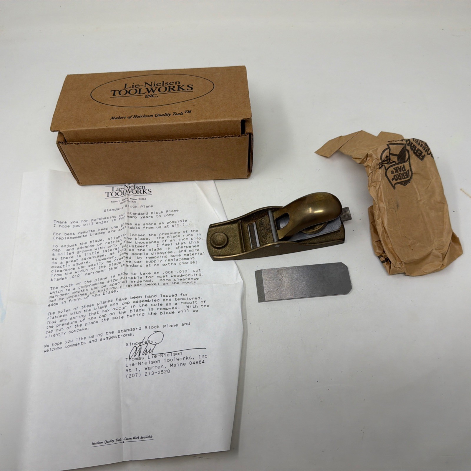 Lie-Nielsen No. 103 Standard Bronze Block Plane Discontinued