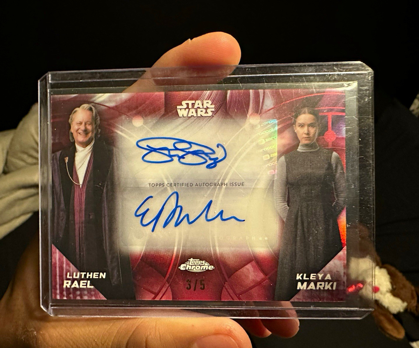 Topps 2024 Chrome Star Wars Andor Dual Autos Hard Signed Luthen/Kleya 3/5