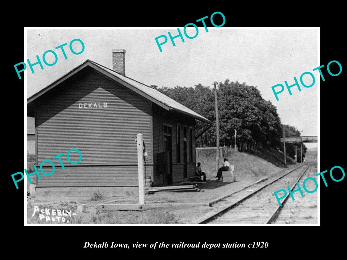Dekalb Iowa The Railroad Depot Station c1920 Old Large Historic Photo