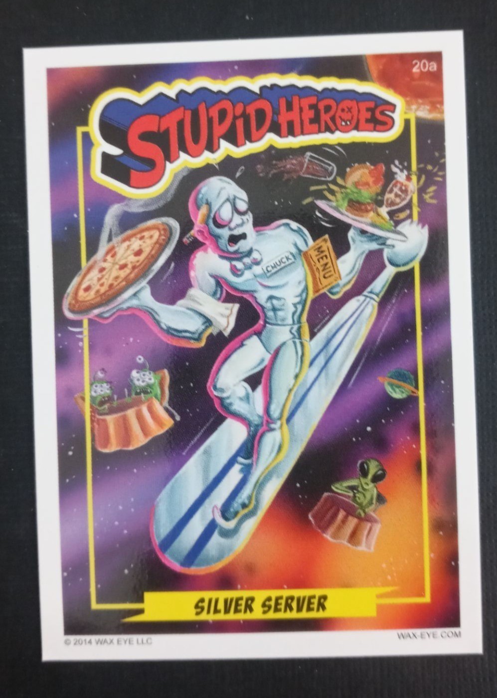 2014 Wax Eye Stupid Heroes Base Card Silver Server #20A
