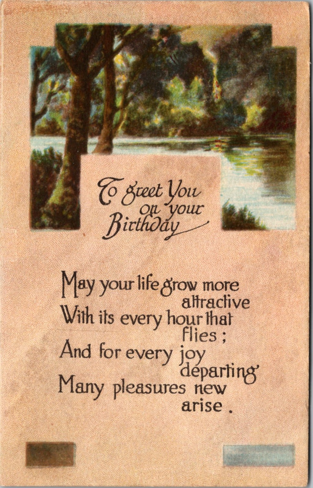 Birthday Wishes May Your Life Grow More Attractive Vintage Postcard