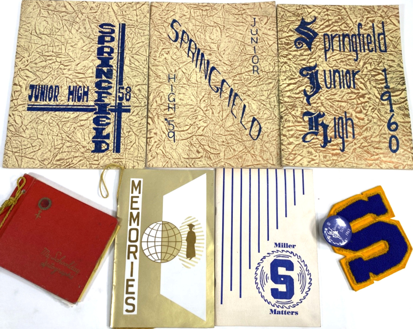 1958-1963 SPRINGFIELD, OREGON JUNIOR HIGH & HIGH SCHOOL vintage lot of souvenirs