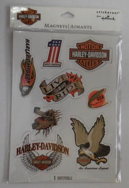 Harley Davidson Magnets 1 Sheet of 8 magnets