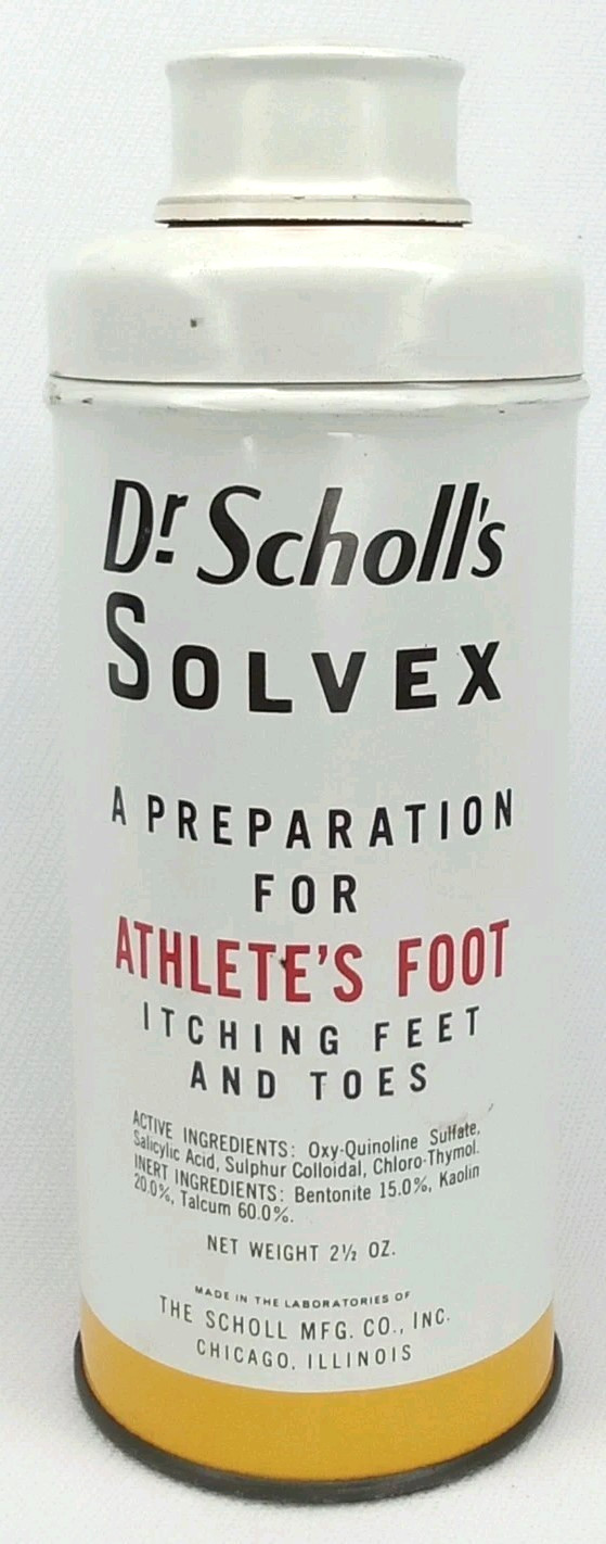 Antique 1948 Cold War Era Advertising Tin Dr Scholl's Chicago Illinois