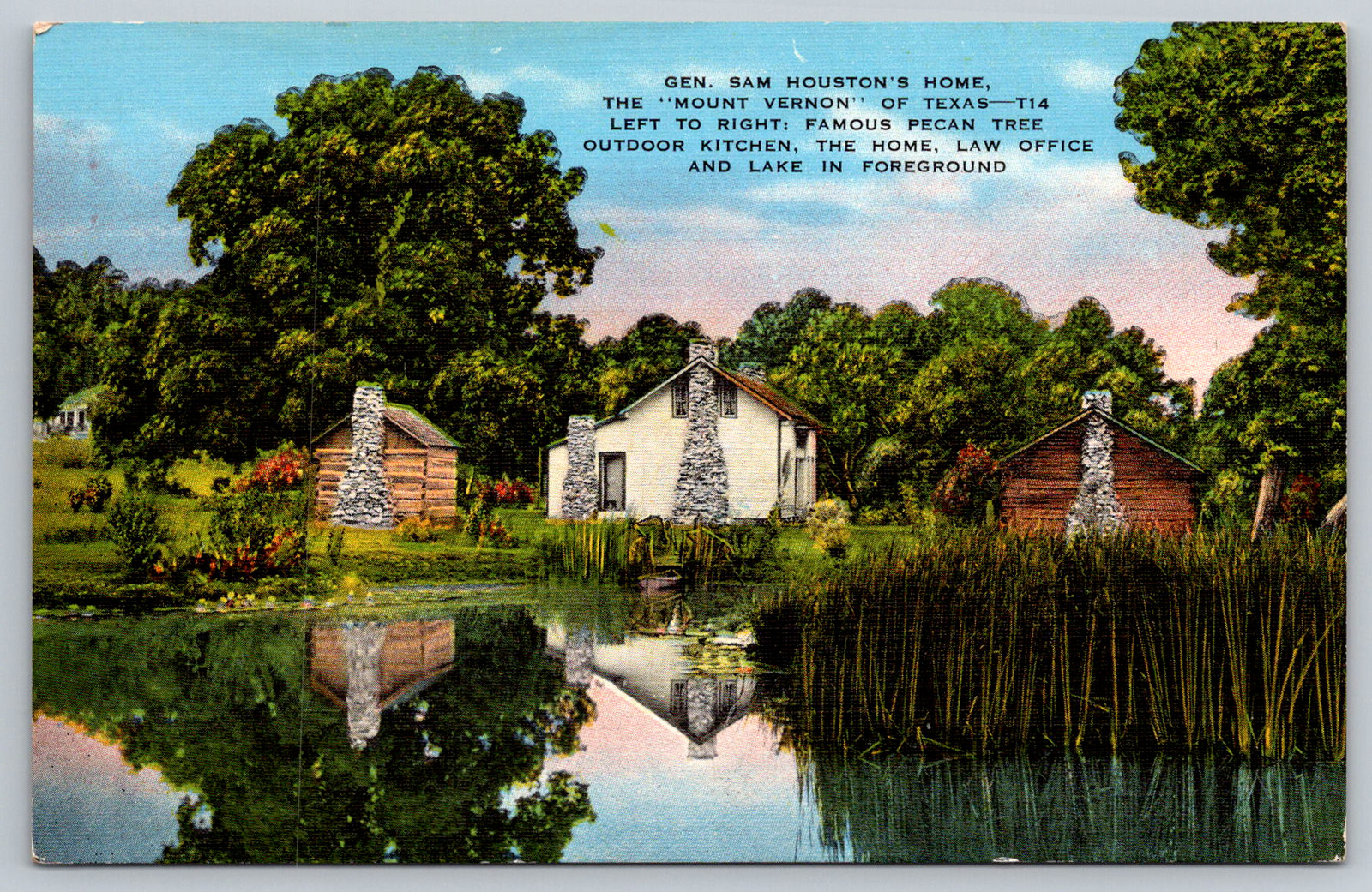 c1940s Gen Sam Houston's Home Mount Vernon Texas Lake Postcard